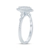 Thumbnail Image 2 of Multi-Diamond Center Marquise Halo Engagement Ring 1/4 ct tw 10K White Gold