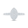 Thumbnail Image 3 of Multi-Diamond Center Marquise Halo Engagement Ring 1/4 ct tw 10K White Gold