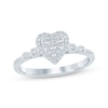 Thumbnail Image 1 of Multi-Diamond Center Heart Engagement Ring 1/4 ct tw 10K White Gold