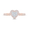 Thumbnail Image 3 of Now + Forever Multi-Diamond Center Heart Engagement Ring 1/4 ct tw 10K Rose Gold