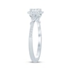 Thumbnail Image 1 of Multi-Diamond Center Square Halo Engagement Ring 1/4 ct tw 10K White Gold