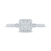 Thumbnail Image 2 of Multi-Diamond Center Square Halo Engagement Ring 1/4 ct tw 10K White Gold