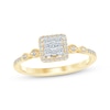 Thumbnail Image 0 of Multi-Diamond Center Square Halo Engagement Ring 1/4 ct tw 10K Yellow Gold