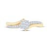 Thumbnail Image 3 of Multi-Diamond Center Bypass Engagement Ring 1/4 ct tw 10K Yellow Gold