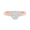 Thumbnail Image 3 of Round-Cut Diamond Halo Engagement Ring 3/4 ct tw 14K Rose Gold