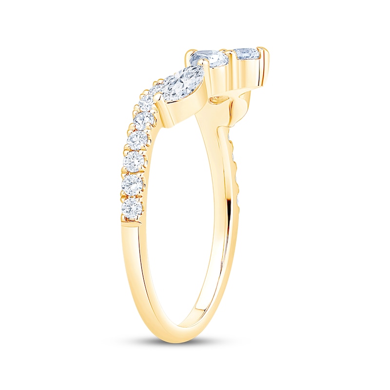 Main Image 2 of Lab-Grown Diamonds by KAY Pear, Marquise & Round-Cut Contour Ring 7/8 ct tw 14K Yellow Gold