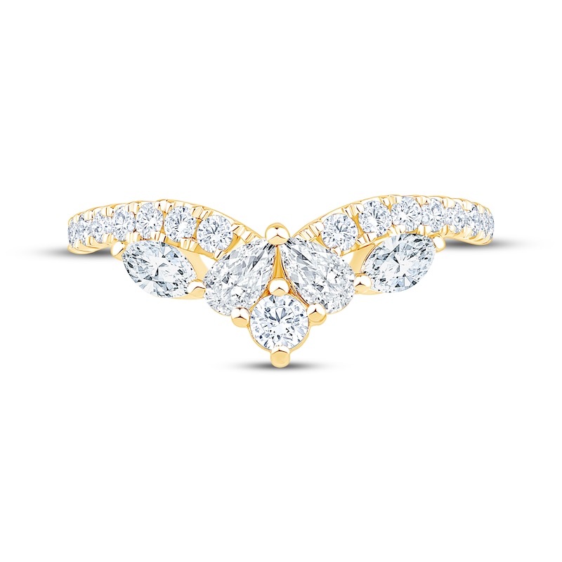 Main Image 3 of Lab-Grown Diamonds by KAY Pear, Marquise & Round-Cut Contour Ring 7/8 ct tw 14K Yellow Gold