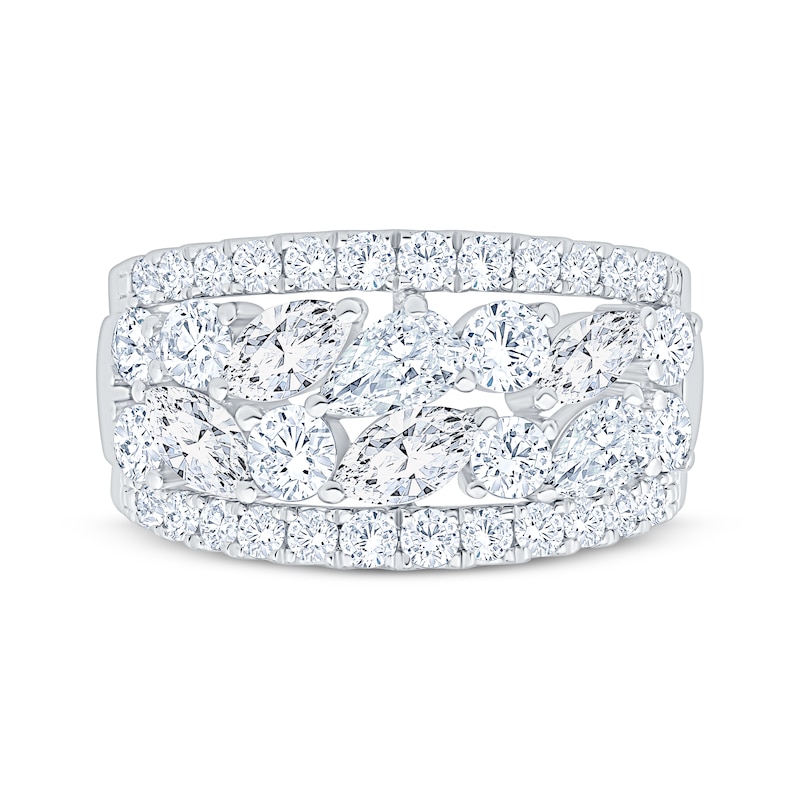 Main Image 3 of Lab-Grown Diamonds by KAY Pear, Marquise & Round-Cut Four-Row Anniversary Ring 2-1/2 ct tw 14K White Gold