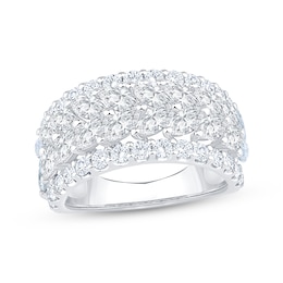 Lab-Grown Diamonds by KAY Marquise & Round-Cut Multi-Row Anniversary Ring 3 ct tw 14K White Gold