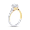 Thumbnail Image 2 of Oval-Cut Diamond Halo Engagement Ring 3/4 ct tw 14K Two-Tone Gold