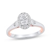 Thumbnail Image 1 of Oval-Cut Diamond Halo Engagement Ring 3/4 ct tw 14K Two-Tone Gold