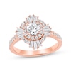 Thumbnail Image 1 of Round-Cut Diamond Starburst Halo Engagement Ring 1-1/4 ct tw 14K Rose Gold