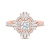 Thumbnail Image 3 of Round-Cut Diamond Starburst Halo Engagement Ring 1-1/4 ct tw 14K Rose Gold