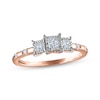 Thumbnail Image 0 of Memories, Moments, Magic Princess-Cut Diamond Three-Stone Engagement Ring 1/4 ct tw 14K Rose Gold