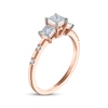 Thumbnail Image 1 of Memories, Moments, Magic Princess-Cut Diamond Three-Stone Engagement Ring 1/4 ct tw 14K Rose Gold