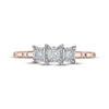 Thumbnail Image 2 of Memories, Moments, Magic Princess-Cut Diamond Three-Stone Engagement Ring 1/4 ct tw 14K Rose Gold