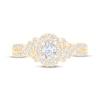 Thumbnail Image 3 of Oval-Cut Diamond Halo Engagement Ring 3/4 ct tw 14K Yellow Gold