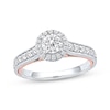 Thumbnail Image 1 of Round-Cut Diamond Halo Engagement Ring 1 ct tw 14K Two-Tone Gold