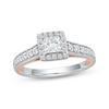 Thumbnail Image 1 of Princess-Cut Diamond Halo Engagement Ring 1 ct tw 14K Two-Tone Gold