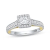 Thumbnail Image 1 of Now + Forever Princess-Cut Diamond Halo Engagement Ring 1 ct tw 14K Two-Tone Gold