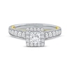 Thumbnail Image 3 of Now + Forever Princess-Cut Diamond Halo Engagement Ring 1 ct tw 14K Two-Tone Gold