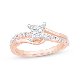 Now + Forever Princess-Cut Diamond Engagement Ring 3/8 ct tw 14K Rose Gold