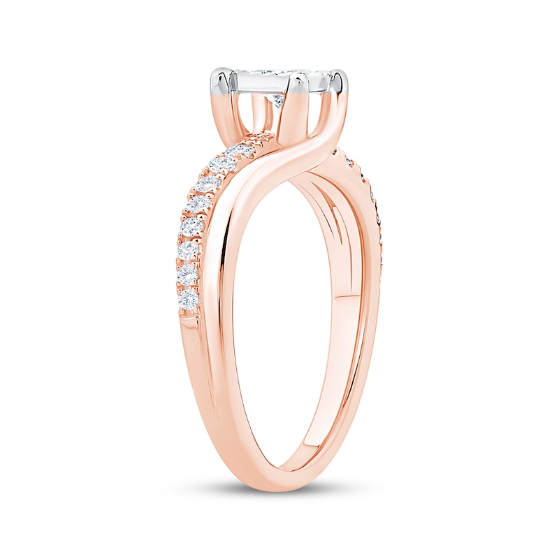 Princess-Cut Diamond Engagement Ring 3/8 ct tw 14K Rose Gold