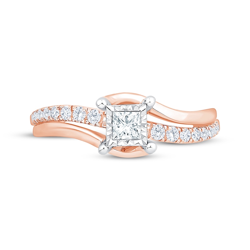 Princess-Cut Diamond Engagement Ring 3/8 ct tw 14K Rose Gold