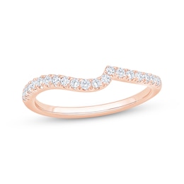 Now + Forever Diamond Contoured Wedding Band 1/4 ct tw 14K Rose Gold