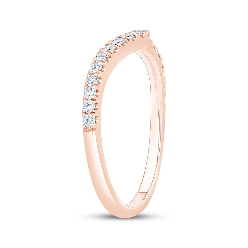 Main Image 2 of Diamond Contoured Wedding Band 1/4 ct tw 14K Rose Gold