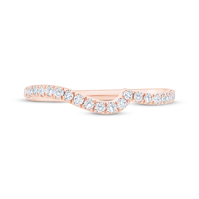 Main Image 3 of Diamond Contoured Wedding Band 1/4 ct tw 14K Rose Gold