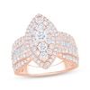 Thumbnail Image 1 of Multi-Diamond Center Marquise Double Halo Engagement Ring 2-1/4 ct tw 14K Rose Gold