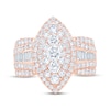 Thumbnail Image 3 of Multi-Diamond Center Marquise Double Halo Engagement Ring 2-1/4 ct tw 14K Rose Gold