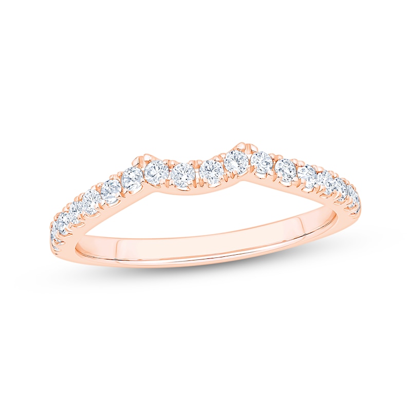 Main Image 1 of Diamond Contour Wedding Band 1/3 ct tw 14K Rose Gold