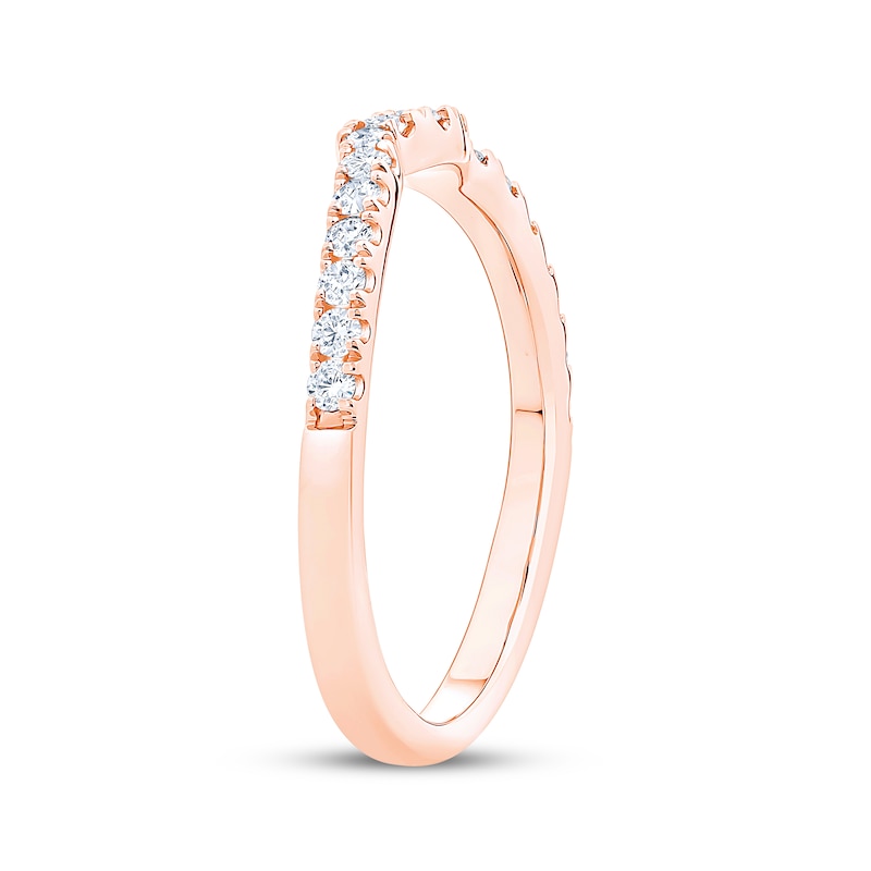 Main Image 2 of Diamond Contour Wedding Band 1/3 ct tw 14K Rose Gold