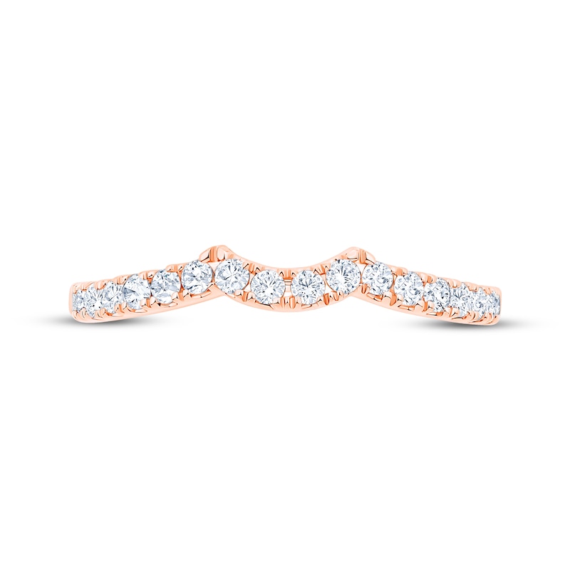 Main Image 3 of Diamond Contour Wedding Band 1/3 ct tw 14K Rose Gold