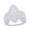 Thumbnail Image 1 of Multi-Diamond Center Marquise Halo Engagement Ring 2-1/4 ct tw 14K White Gold