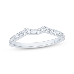 Diamond Contour Wedding Band 1/3 ct tw 14K White Gold