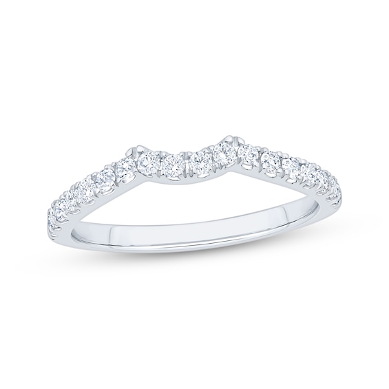 Diamond Contour Wedding Band 1/3 ct tw 14K White Gold