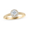 Thumbnail Image 1 of Round-Cut Diamond Halo Braided Shank Engagement Ring 5/8 ct tw 14K Yellow Gold