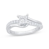 Thumbnail Image 0 of Princess-Cut Diamond Bypass Engagement Ring 3/8 ct tw 14K White Gold