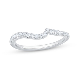 Diamond Contour Wedding Band 1/4 ct tw 14K White Gold