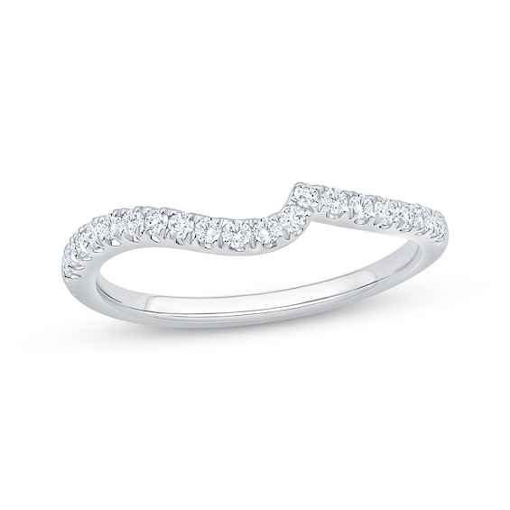 Diamond Contour Wedding Band 1/4 ct tw 14K White Gold