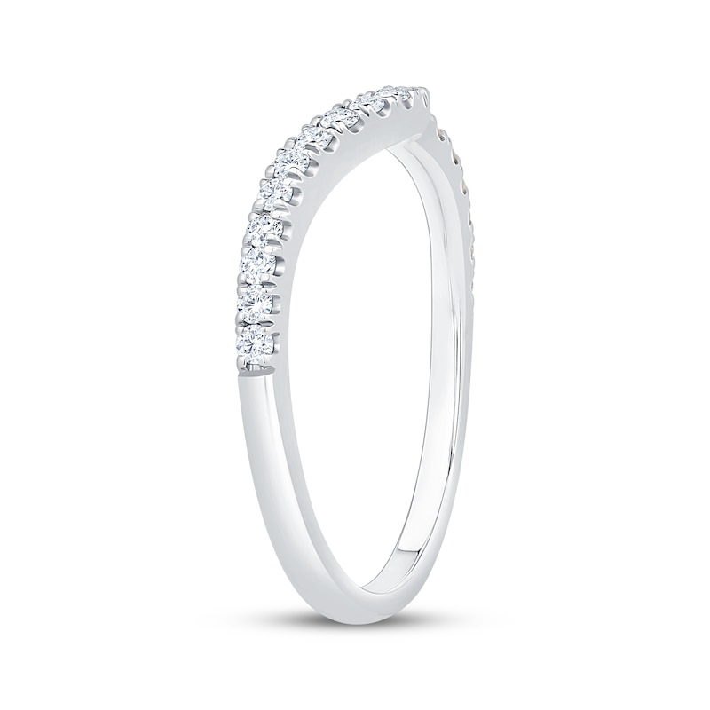 Main Image 2 of Diamond Contour Wedding Band 1/4 ct tw 14K White Gold