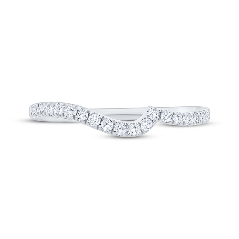 Main Image 3 of Diamond Contour Wedding Band 1/4 ct tw 14K White Gold