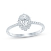 Thumbnail Image 0 of Oval-Cut Diamond Double Halo Engagement Ring 7/8 ct tw 14K White Gold