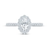 Thumbnail Image 2 of Oval-Cut Diamond Double Halo Engagement Ring 7/8 ct tw 14K White Gold