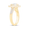 Thumbnail Image 1 of Marquise-Cut Diamond Double Halo Engagement Ring 1 ct tw 14K Yellow Gold