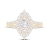 Thumbnail Image 2 of Marquise-Cut Diamond Double Halo Engagement Ring 1 ct tw 14K Yellow Gold