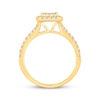 Thumbnail Image 2 of Multi-Diamond Cushion-Shaped Halo Engagement Ring 3/4 ct tw 10K Yellow Gold